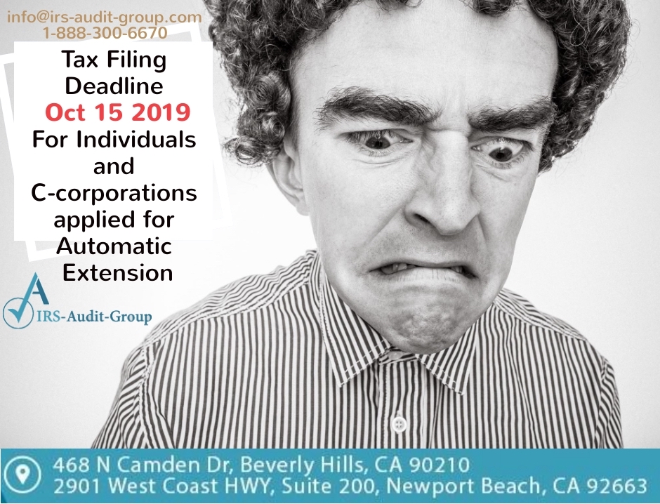 Tax Filing Due Date Oct 15 2019